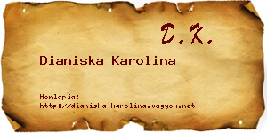 Dianiska Karolina névjegykártya