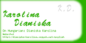 karolina dianiska business card